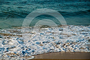 Waves at beach sea water motion blur