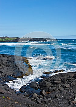 Waves on Black Volcanic Rock