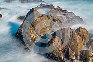 Waves Blurred To Look Like Mist Off The Coast Of Cape Breton