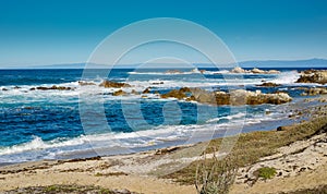 Rocky cove and sandy beach