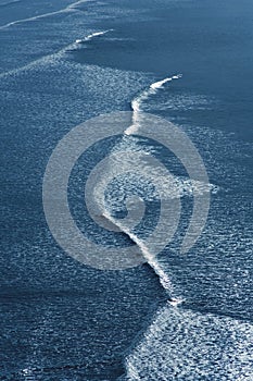 Waves breaking on beach