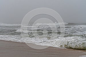 Waves breaking on the beach in Belmar, New Jersey