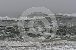 Waves breaking on the beach in Belmar, New Jersey