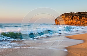 Waves breaking at Bells Beach, Great Ocean Road, Victoria, Australia