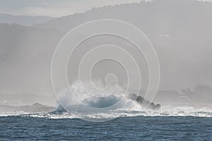 Waves breaking at the Californian Coast