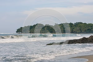 Waves breaking in Cocles Beach, Costa Rica