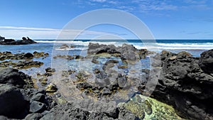 Waves breaking on Gris Gris Beach, Souillac, Mauritius photo