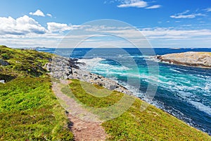 Waves breaking on the islands of the Norwegian coast