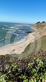 Waves Breaking at Mavericks Beach Half Moon Bay from the Bluffs