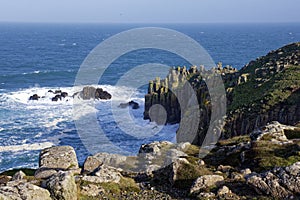 Waves breaking on The Peal, Dr Syntax\'s Head, Land\'s End