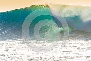 Waves breaking on the shore of Madeira