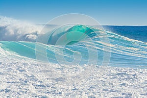 Waves breaking on the shore of Madeira