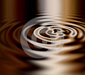 Waves, brown and design with water drop pattern with mockup for 3d, digital and texture. Environment, reflection and