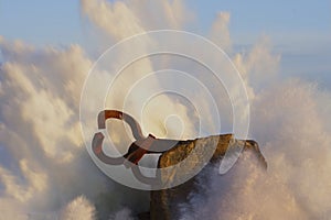 Waves in the Cantabrian Sea, Peine de los Vientos in Donostia photo