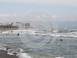 Waves in the Carihuela beach-Torremolinos-Andalusia photo