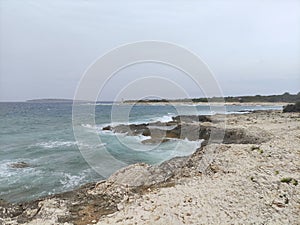 Waves on the coast of Croatia on island Losinj