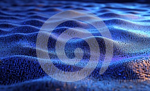 Waves of computer code. Binary code and big data. Information field, binary code, data encoding, data flow, digital security