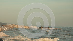 Waves crashing ashore