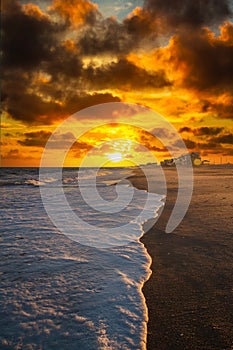 Waves Crashing on a Beach