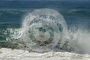 Waves crashing on beach