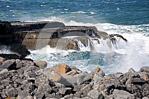 Waves crashing at Doolin beach, county Clare, Ireland