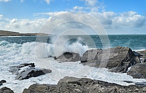 Waves crashing in Ireland