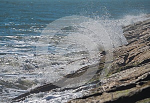 Waves Crashing on Jetty
