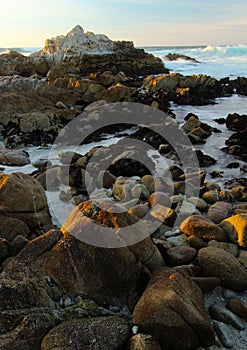 Waves crashing near 17 mile drive and Monterey, California