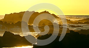 Waves crashing near Big Sur and Monterey, California