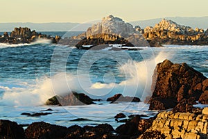 Waves crashing near Big Sur and Monterey, California