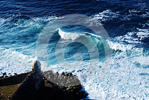 Waves Crashing Near the Fort of Old San Juan