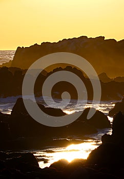 Waves crashing near Monterey, California