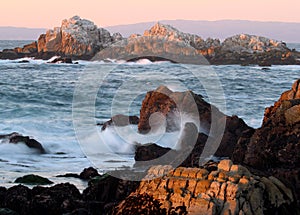 Waves crashing near Monterey, California