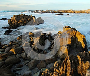 Waves crashing near Monterey, California