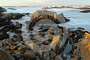 Waves crashing near Monterey, California