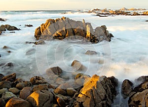 Waves crashing near Monterey, California