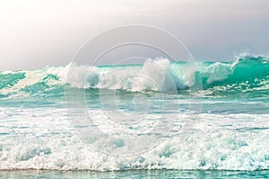Waves crashing off Seruni Beach, Yogyakarta, Indonesia