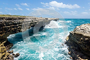 Waves Crashing on Rocks at Devil's Bridge Antigua