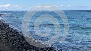 Waves crashing on Sandy beach, Sea surf on tropical sandy beach, Slow motion video