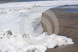 Waves Crashing with Sea Foam