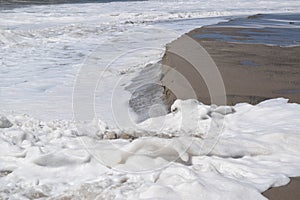 Waves Crashing with Sea Foam