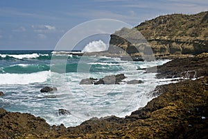 Waves crashing on shore