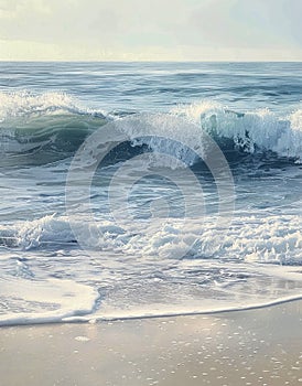 Waves Crashing on Shore