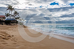 Waves crashing on Sunset Beach on the North Shore of Oahu, Hawaii