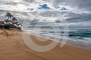 Waves crashing on Sunset Beach on the North Shore of Oahu, Hawaii