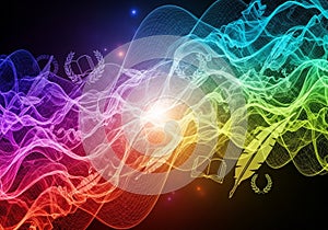 Of the waves create a futuristic and dynamic visual impression,