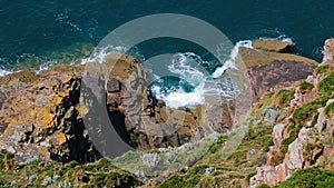 Waves crushing on the rocks in Brittany