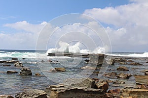 Waves crushing at Terrigal Beach