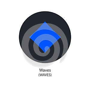 Waves decentralized blockchain Internet-of-things payments cryptocurrency vector logo
