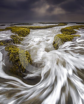 Waves flow amazing formation landscape at anyer